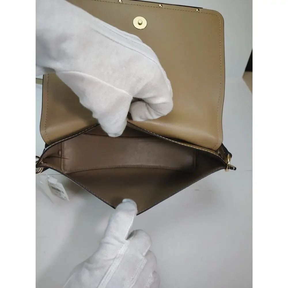 Michael Kors Evelyn Medium Flap Crossbody B Pale Gold - NWT